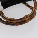GUCCI Bamboo Hand Bag Leather Black Gold 002 1186 0260 Auth ep13570-7