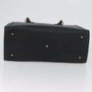 GUCCI Bamboo Hand Bag Leather Black Gold 002 1186 0260 Auth ep13570-9