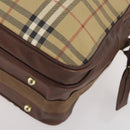Burberrys Nova Check Umhängetasche PVC Leder Beige Gold Auth ep13571-9