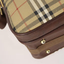 Burberrys Nova Check Umhängetasche PVC Leder Beige Gold Auth ep13571-14