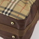 Burberrys Nova Check Umhängetasche PVC Leder Beige Gold Auth ep13571-15