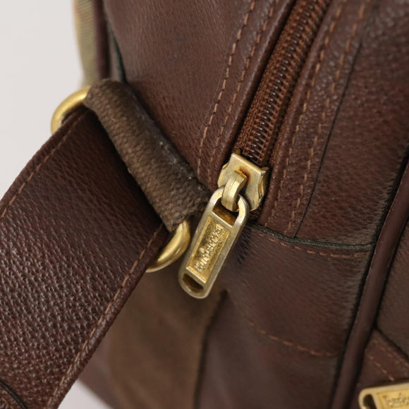 Burberrys Nova Check Umhängetasche PVC Leder Beige Gold Auth ep13571