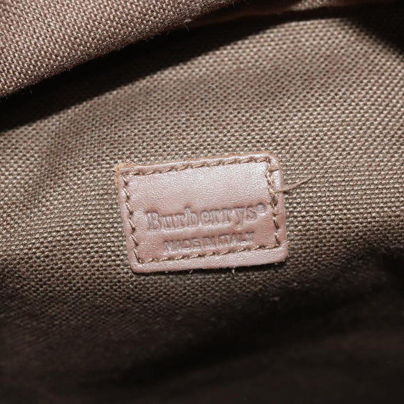Burberrys Nova Check Umhängetasche PVC Leder Beige Gold Auth ep13571