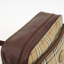 Burberrys Nova Check Umhängetasche PVC Leder Beige Gold Auth ep13571-6