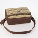 Burberrys Nova Check Umhängetasche PVC Leder Beige Gold Auth ep13571-7