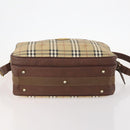 Burberrys Nova Check Umhängetasche PVC Leder Beige Gold Auth ep13571-5