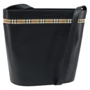 BURBERRY Nova Check Shoulder Bag Leather Black Silver Auth ep13572-1