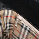 BURBERRY Nova Check Shoulder Bag Leather Black Silver Auth ep13572-19