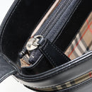 BURBERRY Nova Check Shoulder Bag Leather Black Silver Auth ep13572-11