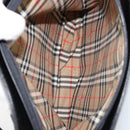 BURBERRY Nova Check Shoulder Bag Leather Black Silver Auth ep13572-12