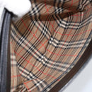 BURBERRY Nova Check Shoulder Bag Leather Black Silver Auth ep13572-21