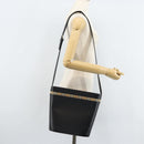 BURBERRY Nova Check Shoulder Bag Leather Black Silver Auth ep13572-22
