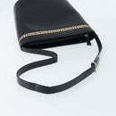 BURBERRY Nova Check Shoulder Bag Leather Black Silver Auth ep13572-7