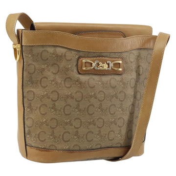CELINE C Sulky Shoulder Bag PVC Beige Gold Auth ep13573