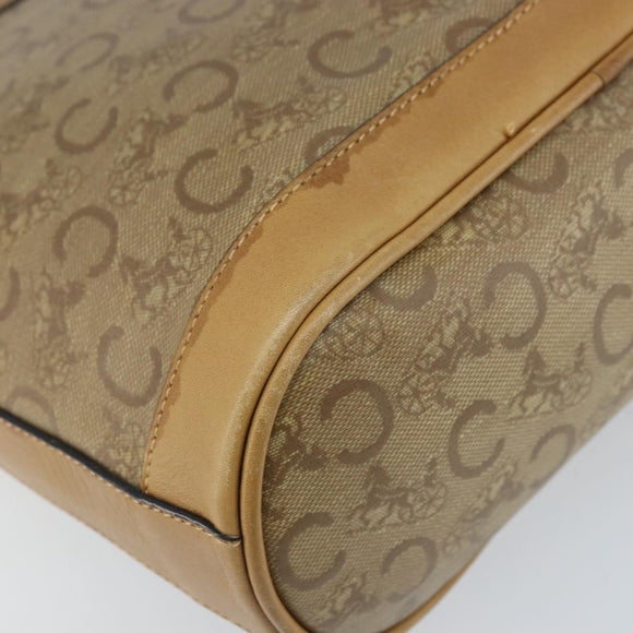 CELINE C Sulky Shoulder Bag PVC Beige Gold Auth ep13573