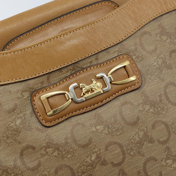 CELINE C Sulky Shoulder Bag PVC Beige Gold Auth ep13573