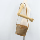 CELINE C Sulky Shoulder Bag PVC Beige Gold Auth ep13573-21