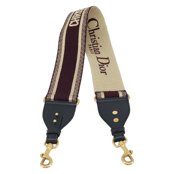 Christian Dior Shoulder Strap Canvas 36.6"" Bordeaux Auth ep13578