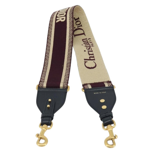 Christian Dior Shoulder Strap Canvas 36.6"" Bordeaux Auth ep13578