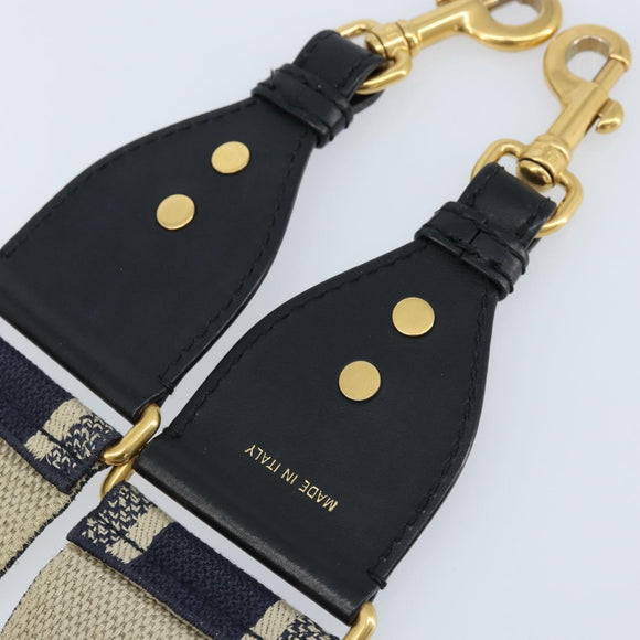 Christian Dior Shoulder Strap Canvas 36.6"" Navy Auth ep13581