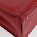 GUCCI Bamboo Hand Bag Leather Red Gold 002 1186 0260 Auth ep13591-10