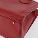 GUCCI Bamboo Hand Bag Leather Red Gold 002 1186 0260 Auth ep13591-11