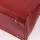 GUCCI Bamboo Hand Bag Leather Red Gold 002 1186 0260 Auth ep13591-13