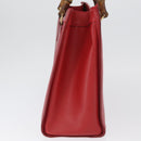 GUCCI Bamboo Hand Bag Leather Red Gold 002 1186 0260 Auth ep13591-5