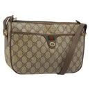 GUCCI GG Supreme Web Sherry Line Bag PVC Beige Gold 89 02 077 Auth ep13593-1