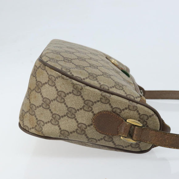 GUCCI GG Supreme Web Sherry Line Bag PVC Beige Gold 89 02 077 Auth ep13593