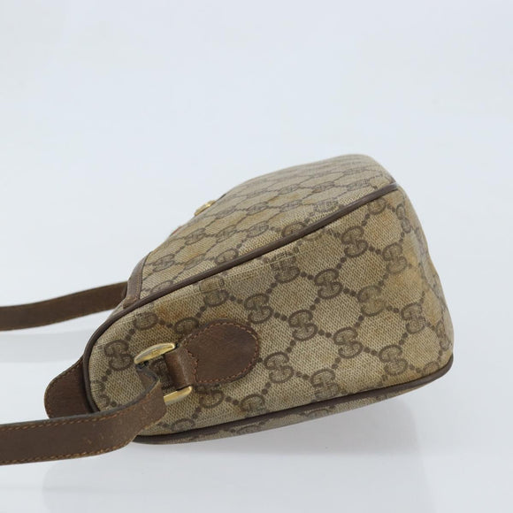 GUCCI GG Supreme Web Sherry Line Bag PVC Beige Gold 89 02 077 Auth ep13593