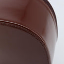GUCCI Hand Bag Patent leather Brown Silver Auth ep13600-15