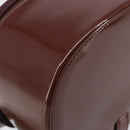 GUCCI Hand Bag Patent leather Brown Silver Auth ep13600-16