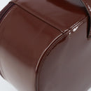 GUCCI Hand Bag Patent leather Brown Silver Auth ep13600-18