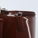 GUCCI Hand Bag Patent leather Brown Silver Auth ep13600-19