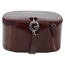 GUCCI Hand Bag Patent leather Brown Silver Auth ep13600-2