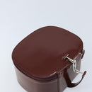 GUCCI Hand Bag Patent leather Brown Silver Auth ep13600-6