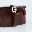 GUCCI Hand Bag Patent leather Brown Silver Auth ep13600-7