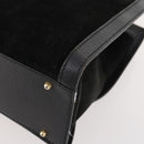 GUCCI Bamboo Hand Bag Suede Black Gold 002 123 0260 Auth ep13604-9