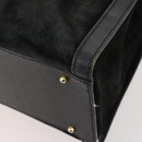 GUCCI Bamboo Hand Bag Suede Black Gold 002 123 0260 Auth ep13604-15