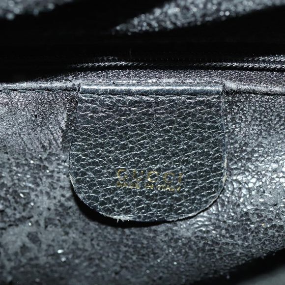 GUCCI Bamboo Hand Bag Suede Black Gold 002 123 0260 Auth ep13604