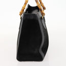 GUCCI Bamboo Hand Bag Suede Black Gold 002 123 0260 Auth ep13604-3