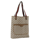 GUCCI GG Supreme Web Sherry Line Tote Bag PVC Beige Auth ep13605-1