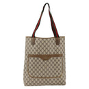 GUCCI GG Supreme Web Sherry Line Tote Bag PVC Beige Auth ep13605-2