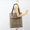 GUCCI GG Supreme Web Sherry Line Tote Bag PVC Beige Auth ep13605-21
