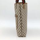 GUCCI GG Supreme Web Sherry Line Tote Bag PVC Beige Auth ep13605-5