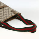 GUCCI GG Supreme Web Sherry Line Tote Bag PVC Beige Auth ep13605-7