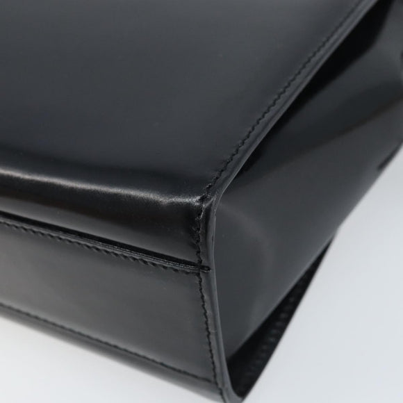 GUCCI Tote Bag Patent leather Black Silver Auth ep13611