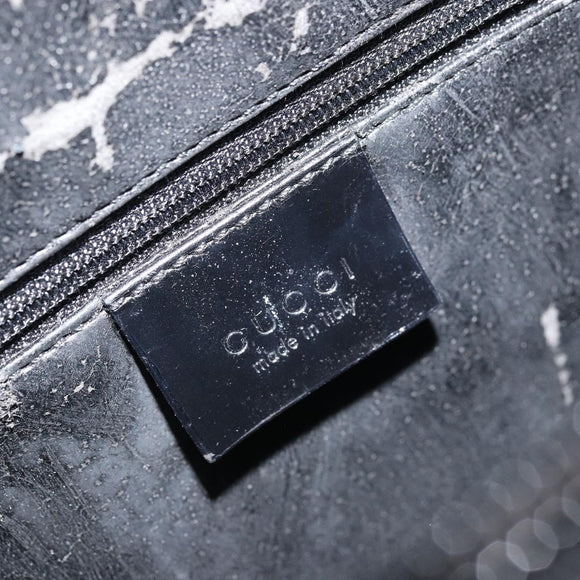 GUCCI Tote Bag Patent leather Black Silver Auth ep13611