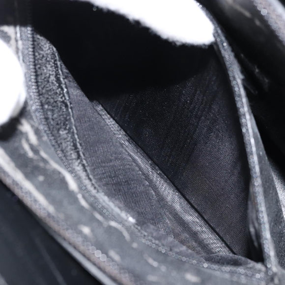 GUCCI Tote Bag Patent leather Black Silver Auth ep13611
